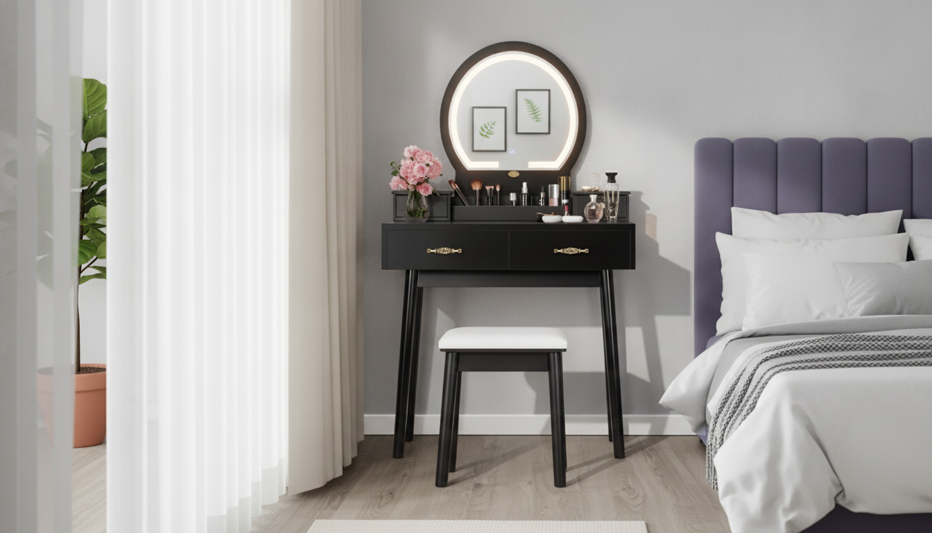 3-Color Lighted Modern Vanity Set: Storage & Setup Tips