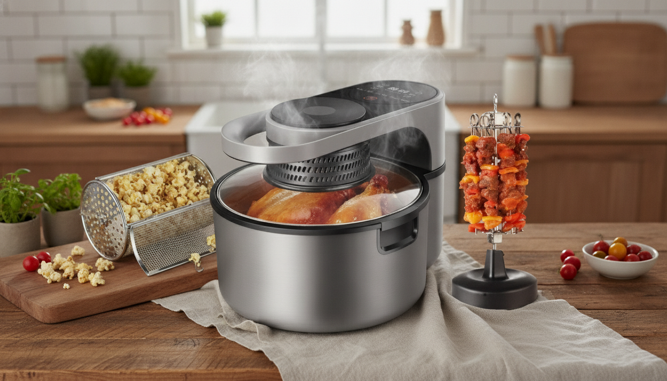 8L Air Fryer & Smart Baking Oven with BBQ Grill Rack