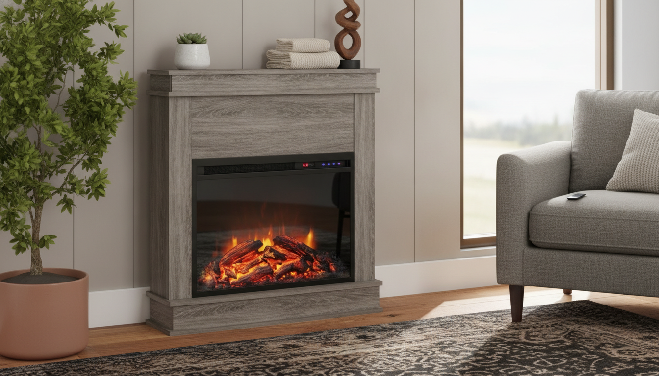 30-Inch Mantel Electric Fireplace with Remote: Fit & Heat